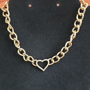 Gold Heart Chain Necklace